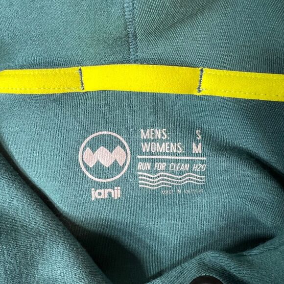 Janji Circuit Knit Hoodie Teal Unisex M/Sm. W/Lg. Running Pockets Wicking - Picture 4 of 9